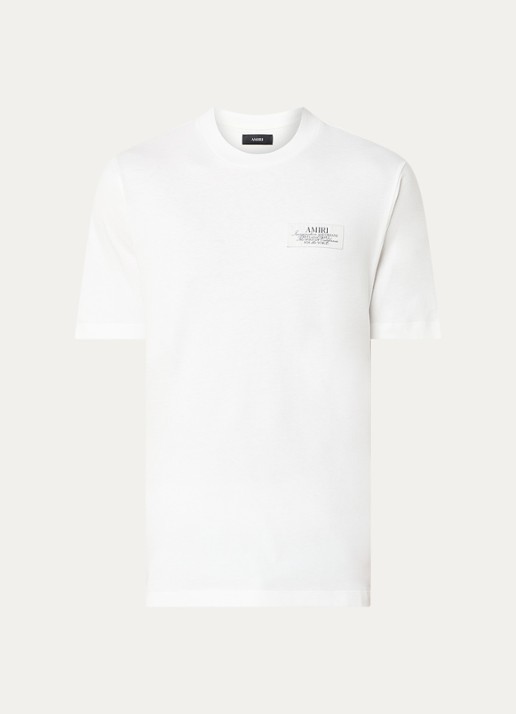 AMIRI Spirit T-shirt met logo- en backprint - voorkant gebroken wit