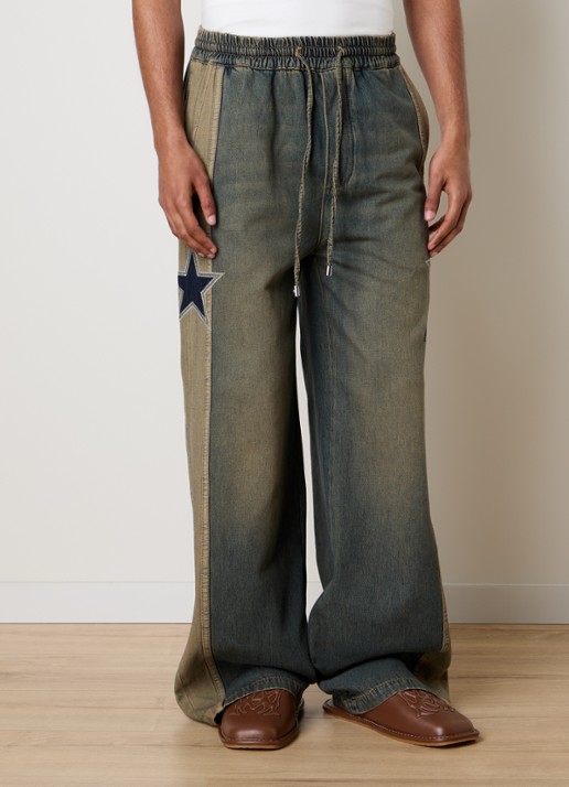 AMIRI Straight fit broek van chambray met borduring