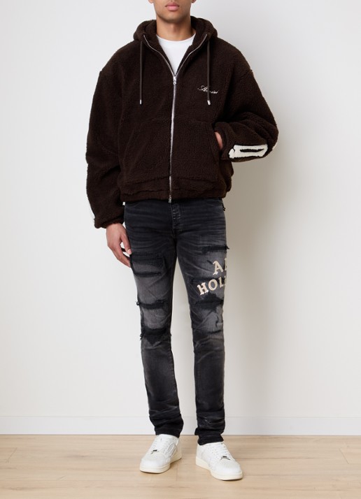 AMIRI Sweatvest met logo en steekzakken - voorkant 2 donkerbruin