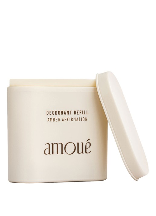 Amoué Refill Santal Skin Aluminium-Free Cooling Deodorant - aluminiumvrije deodorant navulling - voorkant 2 amber affirmation