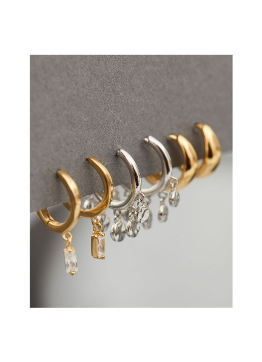 Ania Haie Luxe Huggie oorringen S verguld - detail goud