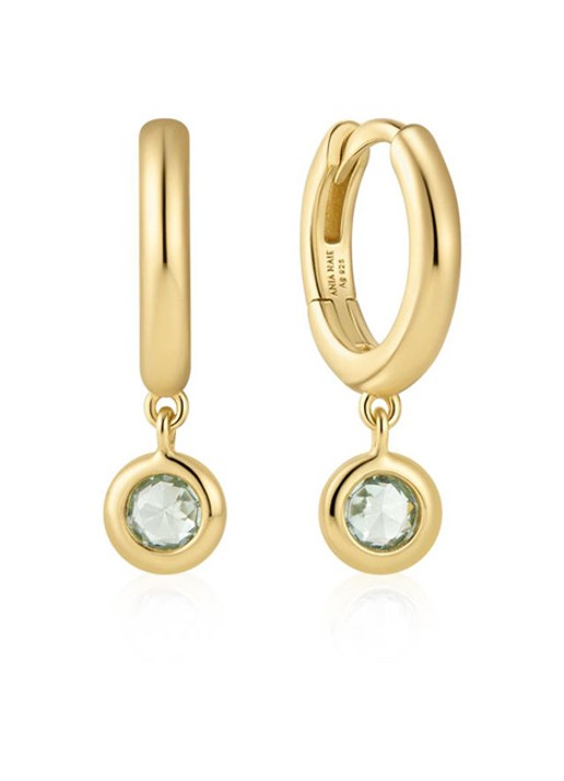 Ania Haie Mint Green oorringen verguld
