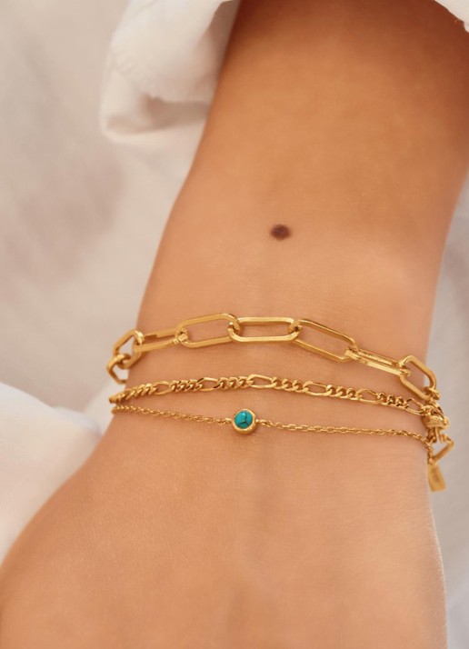 Ania Haie Solitaire armband S verguld - voorkant 2 goud
