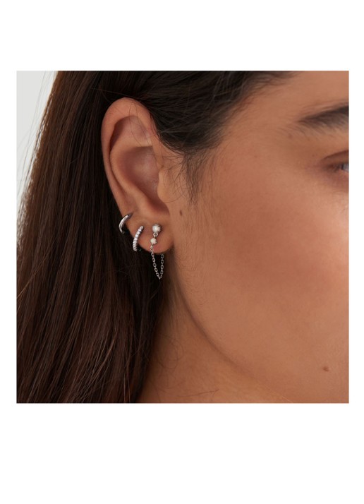 Ania Haie Sparkle Mini oorringen S van zilver met zirkonia - detail 2 zilver