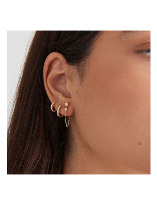 Ania Haie Sparkle Mini oorringen S verguld - detail goud