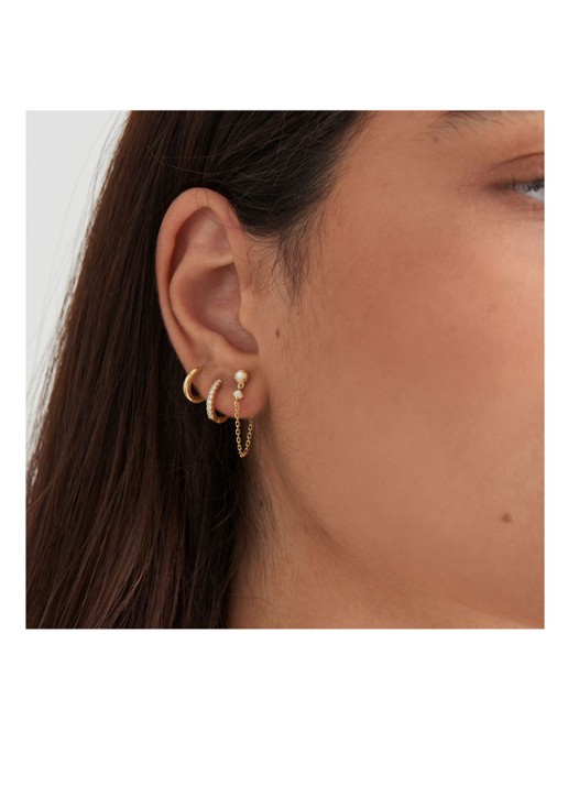 Ania Haie Sparkle Mini oorringen S verguld - detail 2 goud