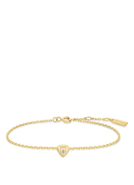 Ania Haie Sparkling Tiny Shield Br. armband S verguld