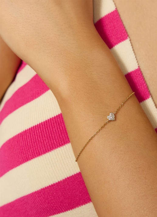 Ania Haie Sweetheart Pave armband van zilver - voorkant 2 goud