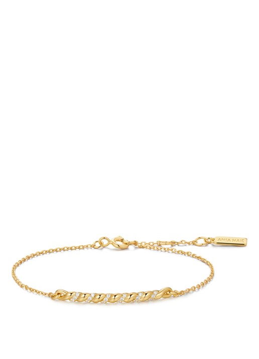 Ania Haie Twisted Bar armband S verguld