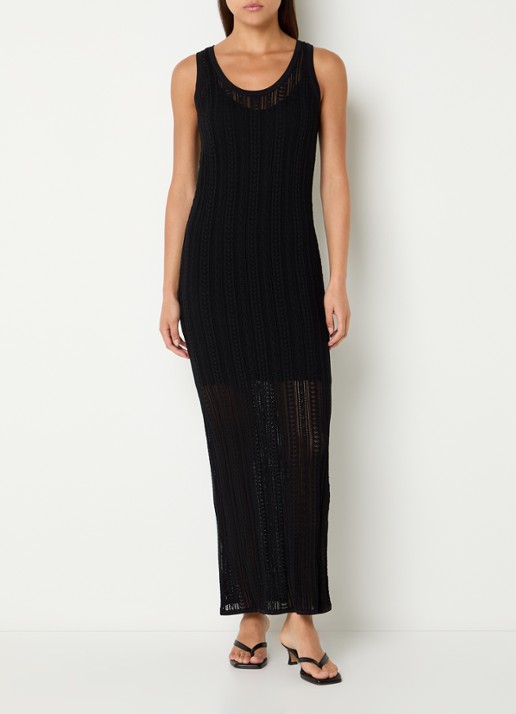 Anine Bing Arie maxi jurk met opengewerkt dessin
