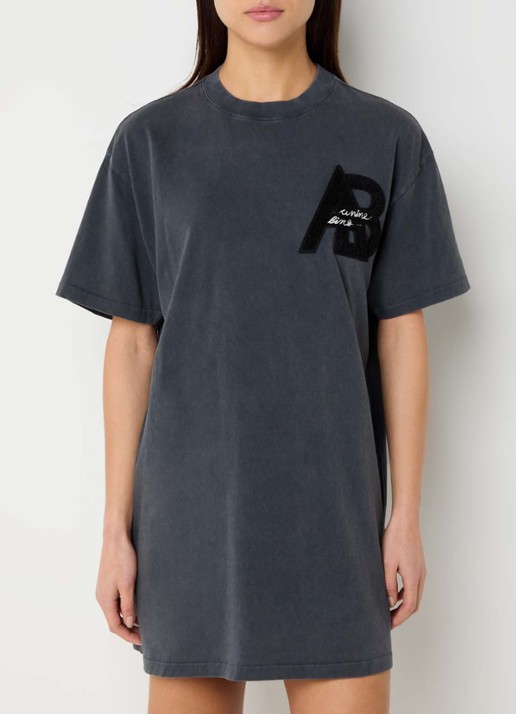 Anine Bing Beth mini T-shirt jurk met logoborduring
