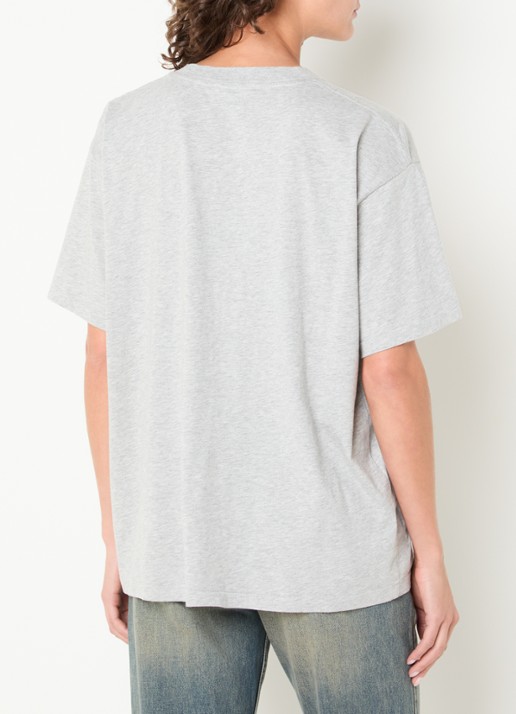 Anine Bing Cade T-shirt met gemêleerd dessin en logoprint - achterkant 4 grijsmele