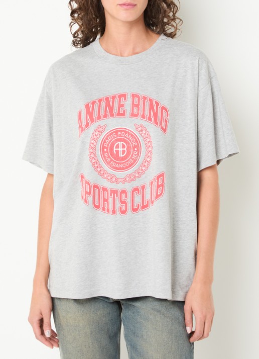 Anine Bing Cade T-shirt met gemêleerd dessin en logoprint