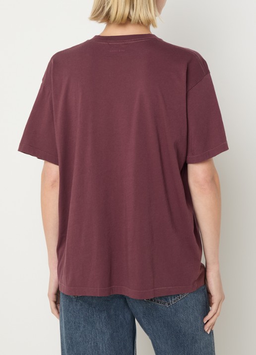 Anine Bing Cade T-shirt met gemêleerd dessin en logoprint - achterkant 3 bruin