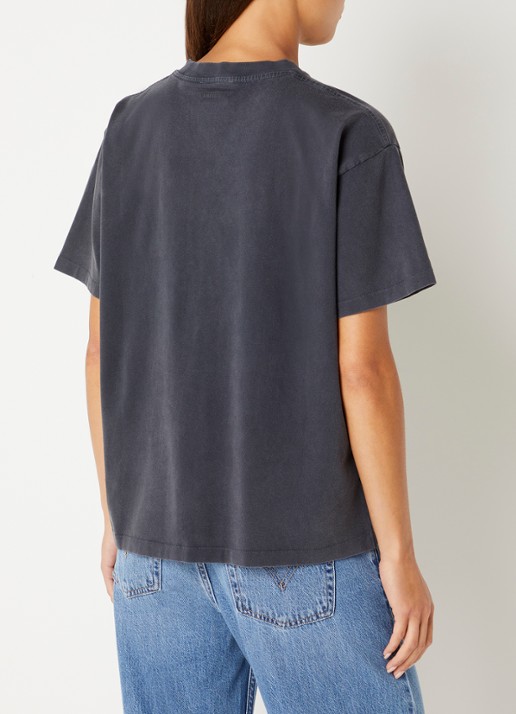 Anine Bing Cade T-shirt met logoborduring - achterkant 2 donkergrijs
