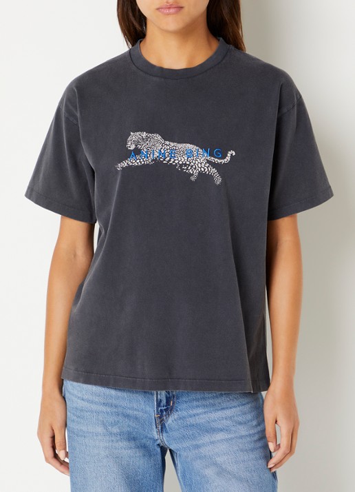 Anine Bing Cade T-shirt met logoborduring