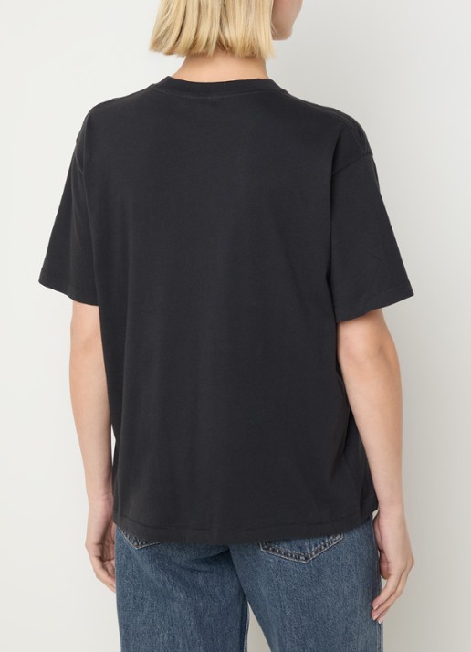 Anine Bing Cade T-shirt met logoprint en verwassen afwerking - achterkant 4 antraciet