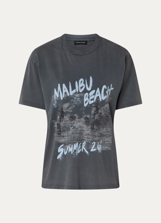 Anine Bing Cade T-shirt met print - voorkant 3 antraciet