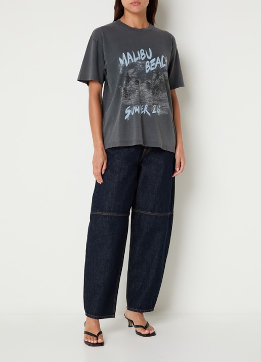 Anine Bing Cade T-shirt met print - voorkant 4 antraciet