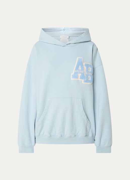 Anine Bing Harvey hoodie met patchwork - voorkant 2 blauw