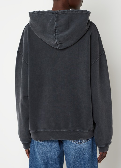 Anine Bing Harvey oversized hoodie met logoprint - achterkant zwart