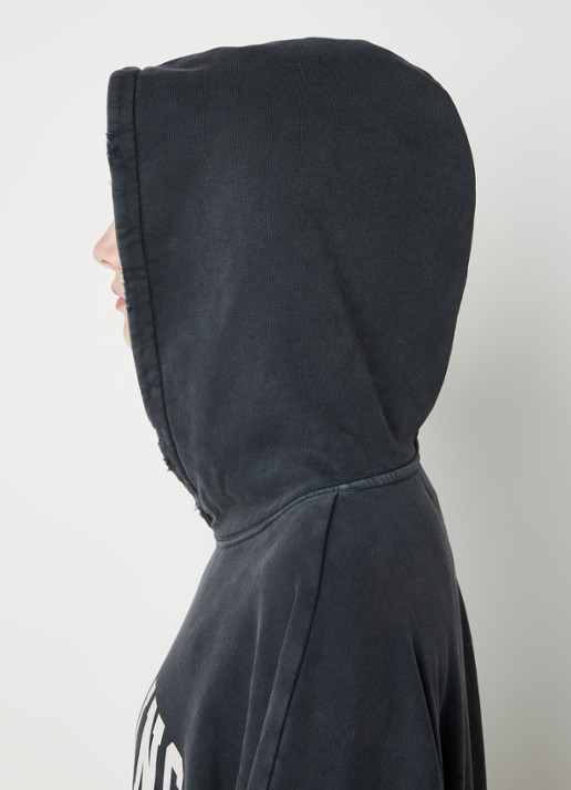 Anine Bing Harvey oversized hoodie van  katoen met logoprint - detail 3 grijs