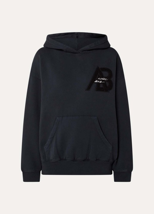 Anine Bing Jaci hoodie met logo - voorkant zwart