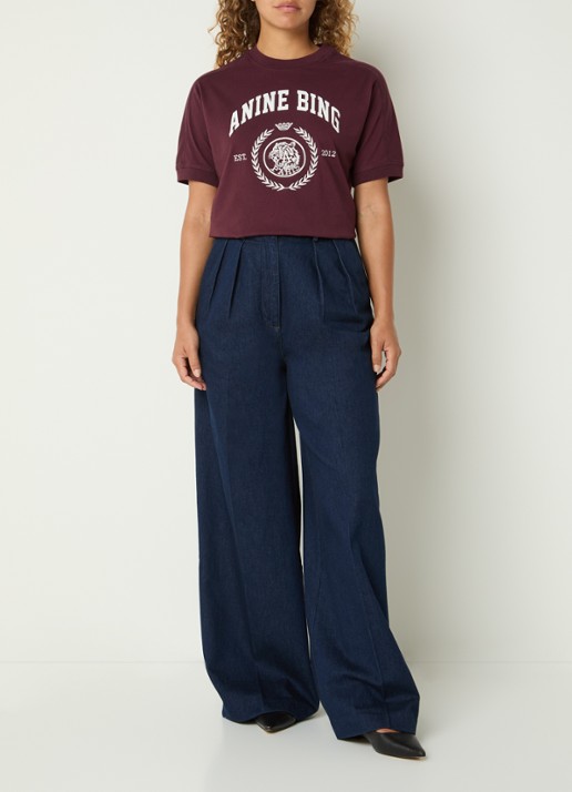 Anine Bing Jaylin T-shirt met print - voorkant 2 bruin