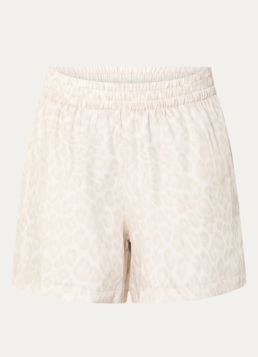 Anine Bing Kam high waist wide fit korte broek - voorkant 2 beige