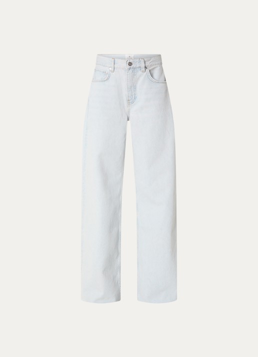 Anine Bing Lewis high waist wide leg jeans met lichte wassing - voorkant 3 indigo
