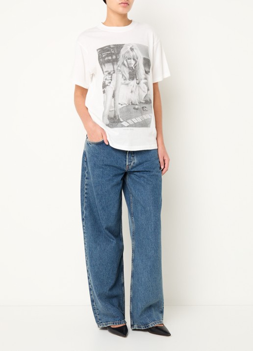 Anine Bing Lili T-shirt met front- en backprint - voorkant 3 ivoor
