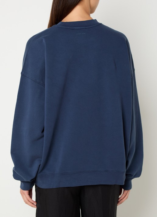 Anine Bing Miles sweater met logo - achterkant 4 donkerblauw