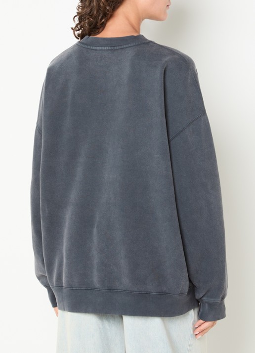 Anine Bing Miles sweater met logoprint en verwassen afwerking - achterkant 2 zwart