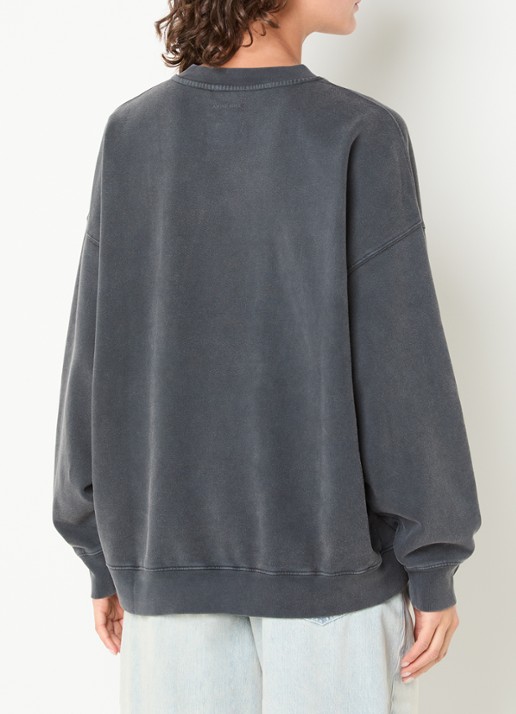 Anine Bing Miles sweater met logoprint en verwassen afwerking - achterkant 2 zwart