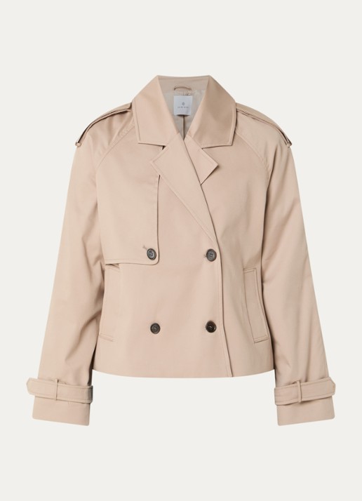 Anine Bing Rickie trenchcoat met steekzakken - voorkant beige