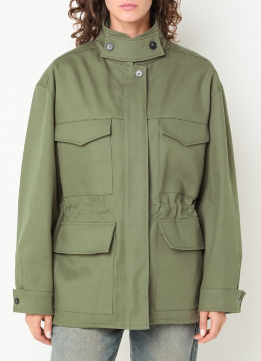 Anine Bing Sahara trenchcoat met opstaande kraag en klepzakken