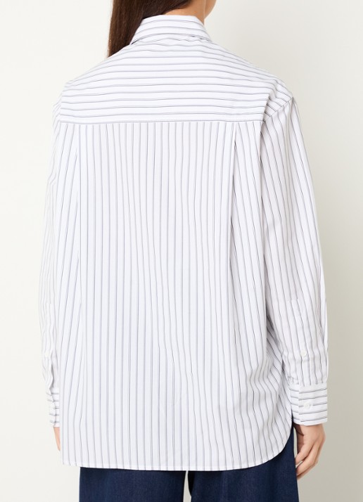 Anine Bing Scott blouse met streepprint - achterkant 4 wit