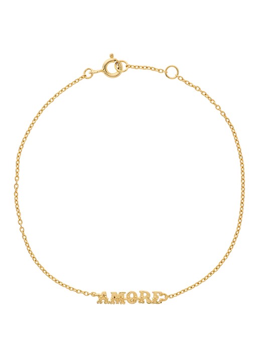 Anna + Nina Amore armband met hanger - voorkant 5 goud