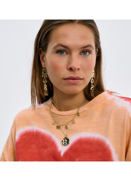 Anna + Nina Amore ketting met hanger - achterkant goud