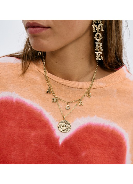 Anna + Nina Amore ketting met hanger - detail 4 goud