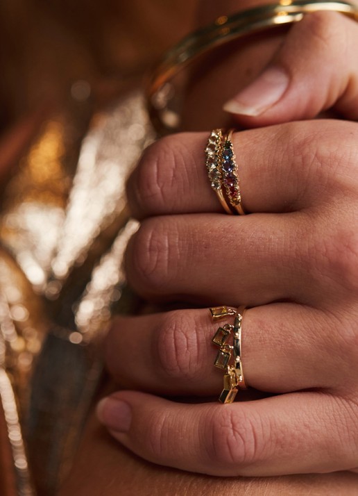 Anna + Nina Anna ring van 14 karaat geelgoud - detail 2 geelgoud