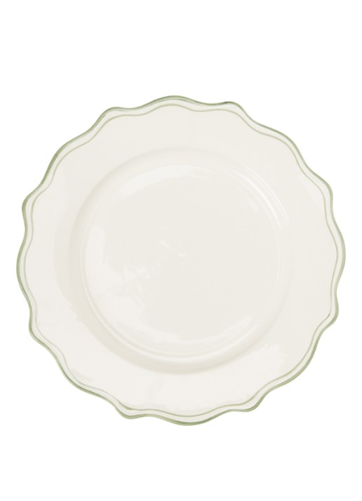 Anna + Nina Basil Scalloped dinerbord 27 cm - voorkant 3 gebroken wit