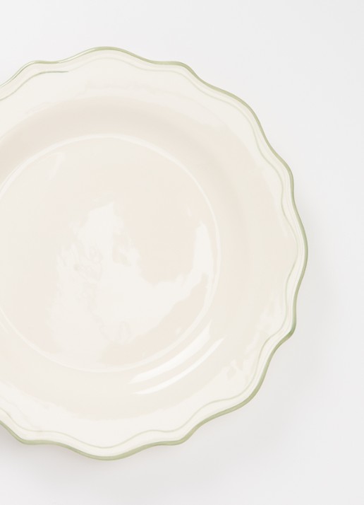 Anna + Nina Basil Scalloped ontbijtbord - detail gebroken wit