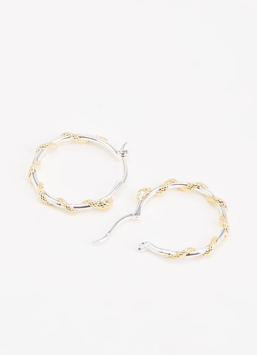 Anna + Nina Big Twisting Serpent oorringen verguld - detail 2 zilver