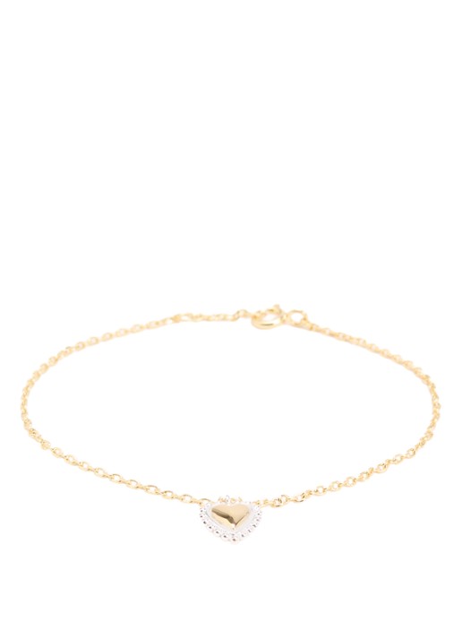 Anna + Nina Bravery Heart armband verguld - voorkant goud