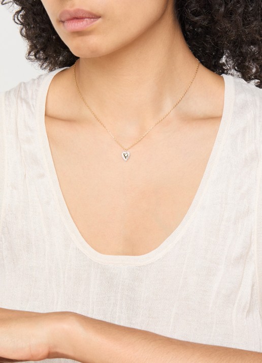 Anna + Nina Bravery Heart ketting  - voorkant 2 goud
