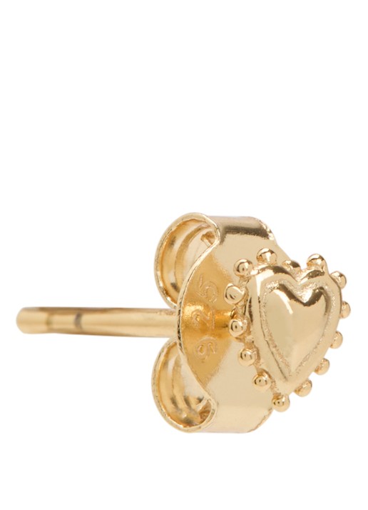 Anna + Nina Bravery Heart oorknopje - voorkant goud