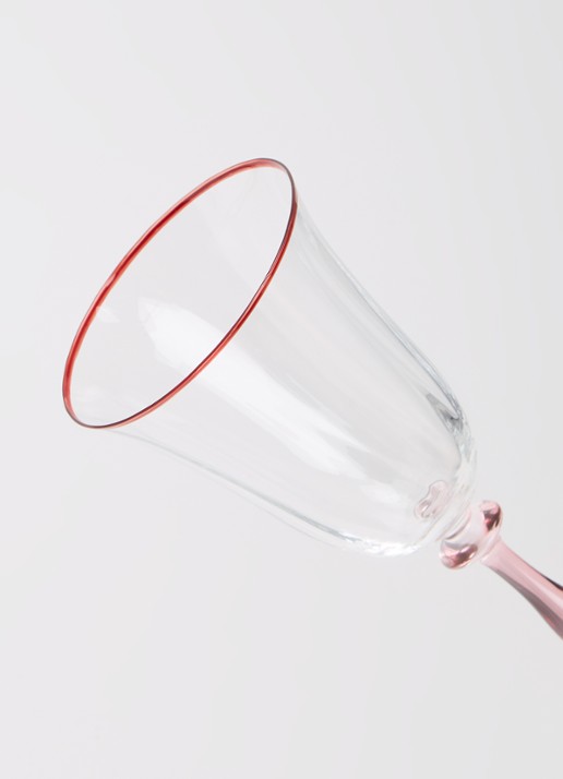 Anna + Nina Clara Optic wijnglas 25 cl set van 2 - detail 3 roze