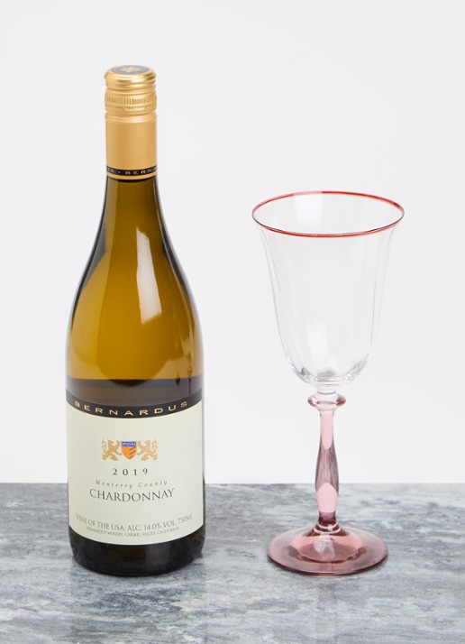 Anna + Nina Clara Optic wijnglas 25 cl set van 2 - voorkant 2 roze