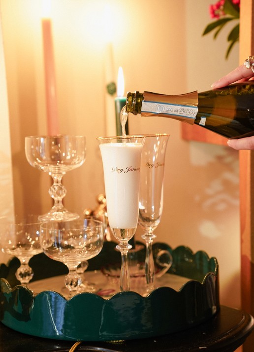 Anna + Nina Dry January champagne glas 20 cl - voorkant 3 transparant